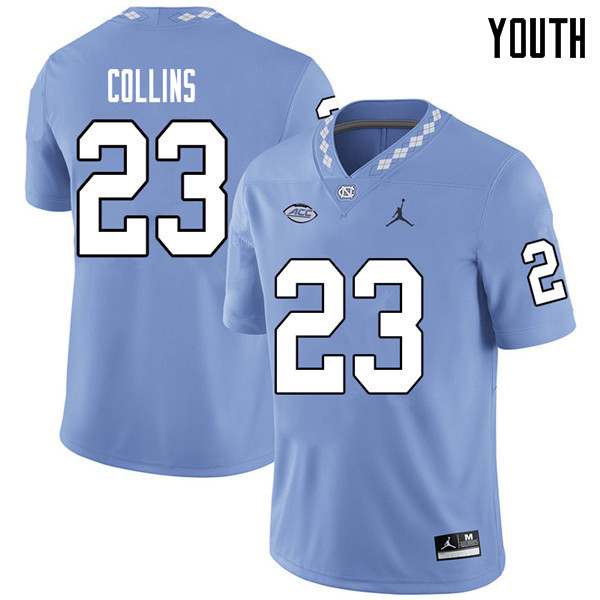 Jordan Brand Youth #23 Cayson Collins North Carolina Tar Heels College Football Jerseys Sale-Carolin